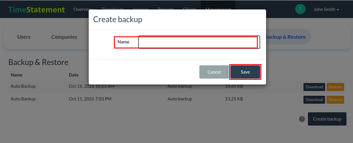 How do I create a backup and restore the system?