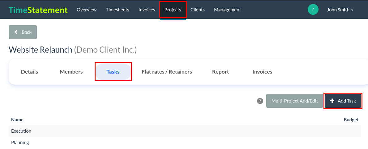 How do I define project tasks?