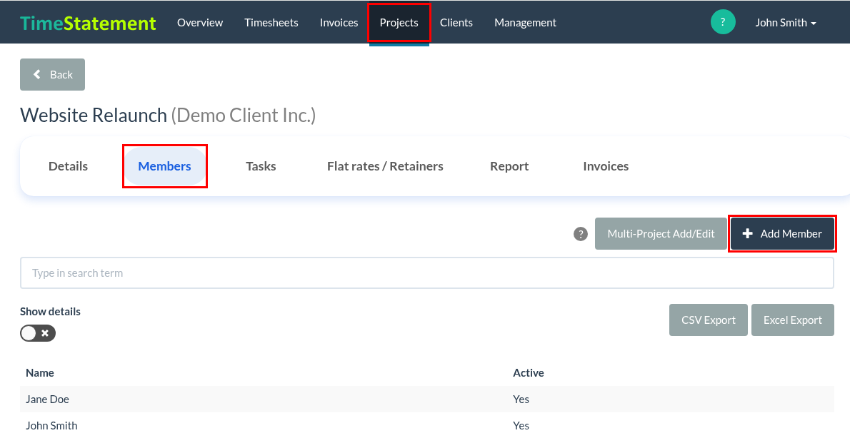 How do I add employees to a project?