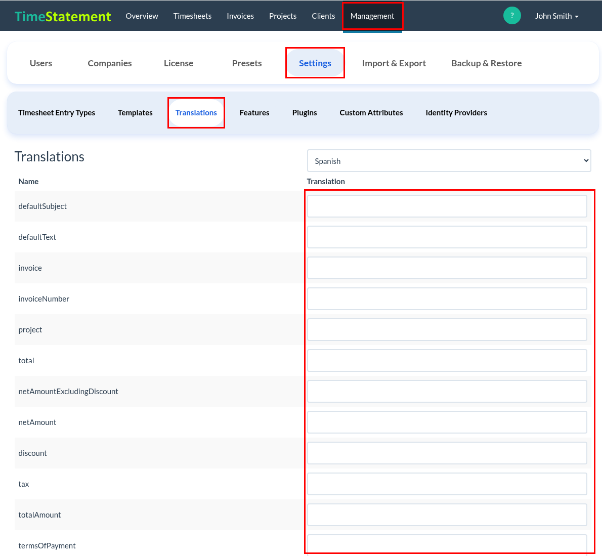 How do I create invoices in other languages?