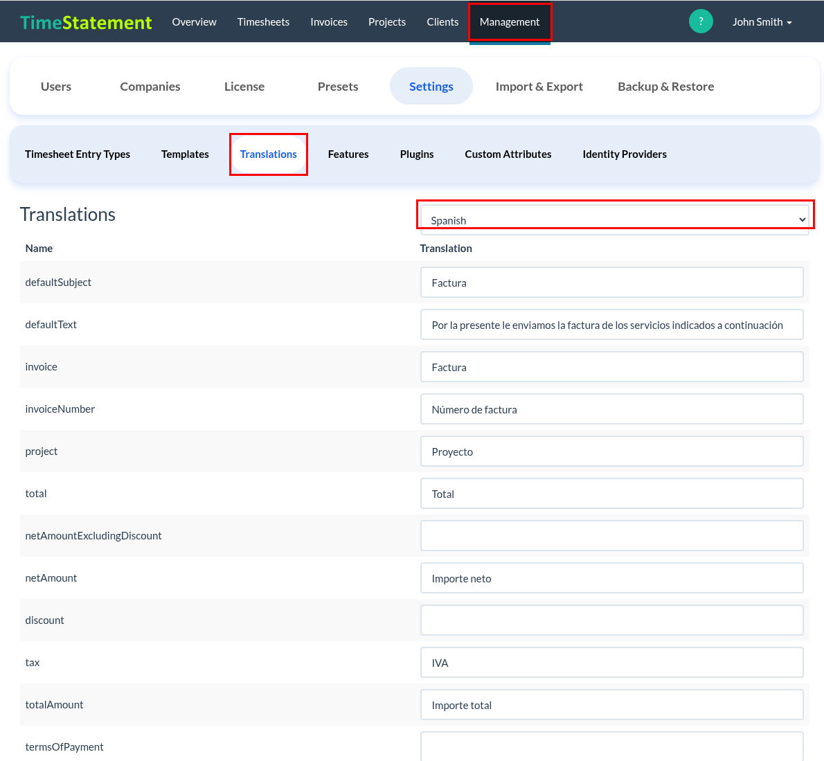 How do I create invoices in other languages?