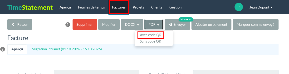 Avec code QR