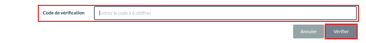 Code de vérification
