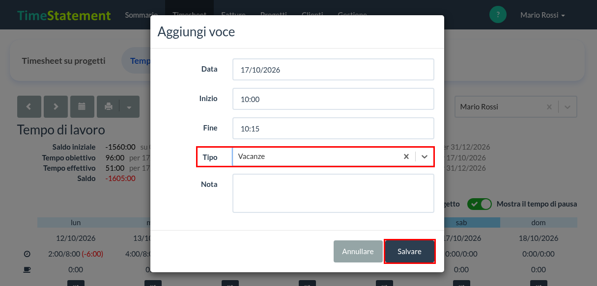Aggiungi voce