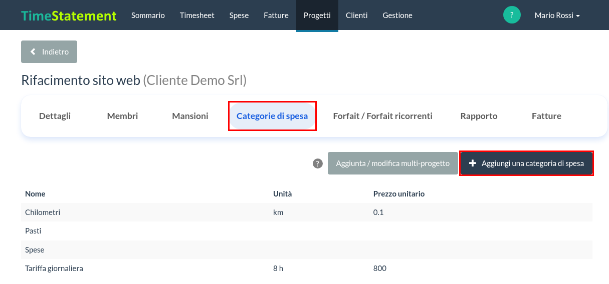 Aggiungi una categoria di spesa
