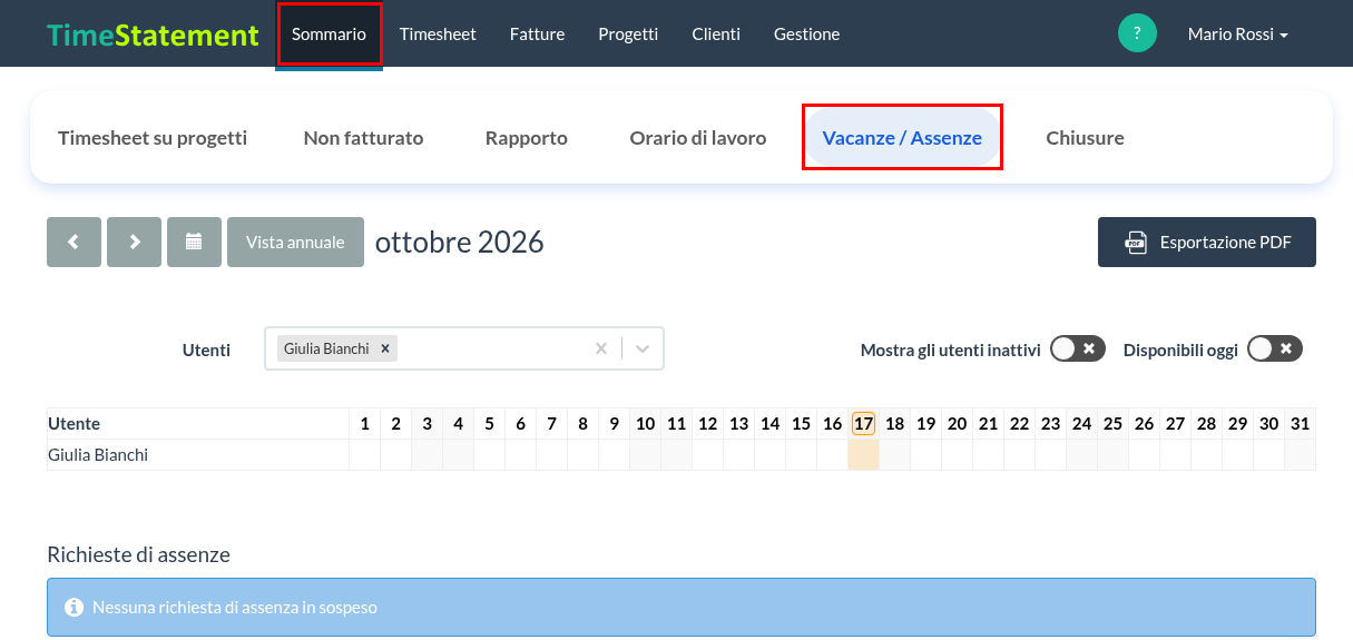 Vacanze / Assenze