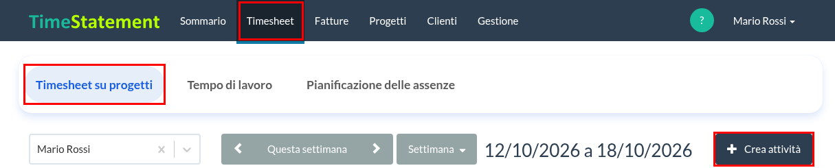 Crea attività
