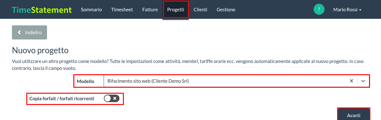 Progetto modello