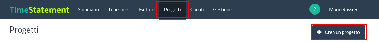 Crea un progetto