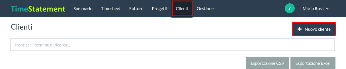 Nuovo cliente