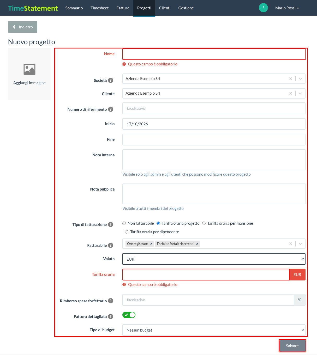 Nuovo progetto